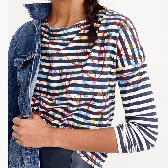 J Crew Michael De Feo Striped Tee - Picture 1 of 7